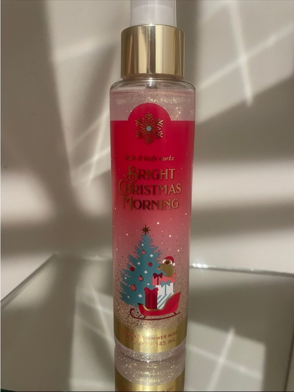 Bath & Body Works Bright Christmas Morning Shimmer Mist - Pink & Gold